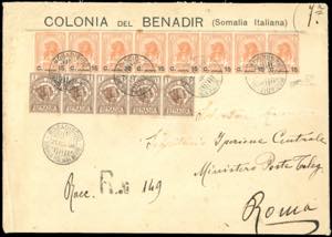 1906 - 15 cent. su 2 anna, striscia ... 