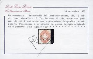 1863 - 5 soldi rosa, dent. 14 ... 