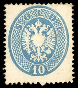 1863 - 10 soldi azzurro, dent. 14 (39), ... 