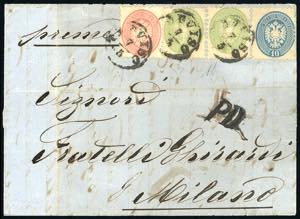 1866 - 3 soldi verde, coppia, 5 soldi rosa, ... 