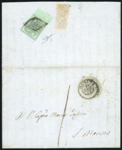 INCOMING MAIL 1853 - 1 baj verde grigiastro ... 