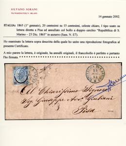 1865 - 20 cent. su 15 cent. Ferro ... 