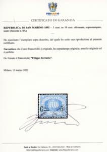 1892 - 5 cent. su 10 cent. ... 