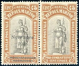 1918 - 45 + 5 cent. Celebrazione della ... 