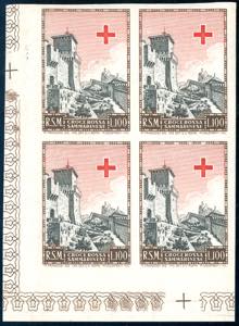 1951 - 100 lire Croce Rossa, non dentellato ... 