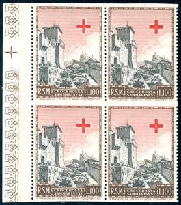 1951 - 100 lire Croce Rossa, non dentellato ... 