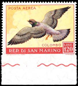 1959 - 120 lire Uccelli, non dentellato in ... 