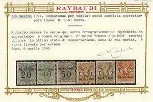 1924 - Serie completa (1/6), gomma ... 