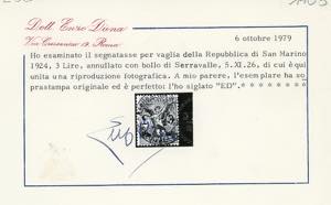 1924 - 3 lire (6), perfetto, usato ... 
