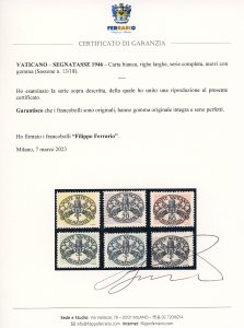 1946 - Carta bianca, righe larghe, ... 