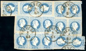 AUSTRIA LEVANTE 1875 - 10 soldi azzurro, ... 