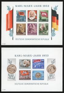 GERMANIA DDR FOGLIETTI 1953 - Carl Marx, due ... 