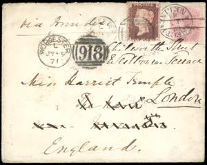 1871 - INDIA/GREAT BRITAIN - Redirected with ... 