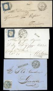 REGNO DITALIA AMBULANTI 1860/1863 - Tre ... 