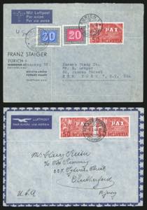 SVIZZERA 1945/1946 - Otto lettere ... 