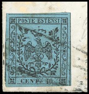 1853 - 40 cent. celeste (5), ... 