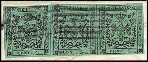 1853 - 5 cent. verde, punto dopo ... 