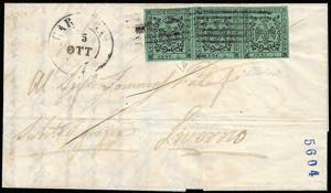 1853 - 5 cent. verde, punto dopo le cifre, ... 