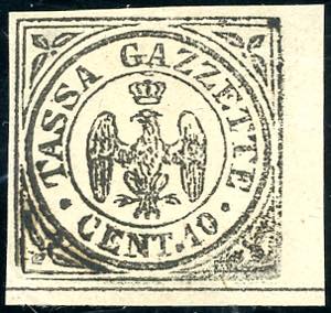 1859 - 10 cent. nero Aquilotto (5), nuovo, ... 