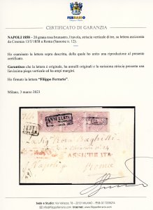 1858 - 20 grana rosa brunastro, I ... 