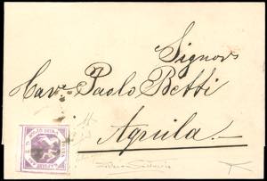1860 - 2 grana violetto, falso per posta, II ... 