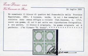 1861 - 1/2 tornese verde, blocco ... 