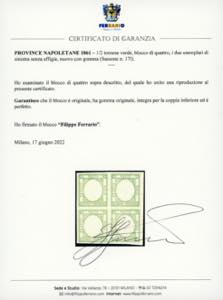 1861 - 1/2 tornese verde, blocco ... 