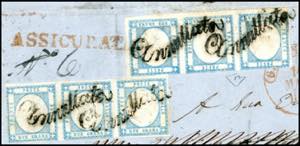 1861 - 2 grana azzurro chiaro ... 