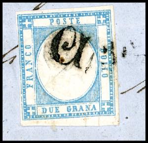 1861 - 2 grana azzurro chiaro ... 