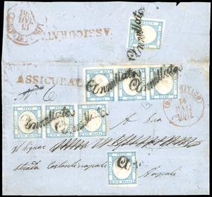 1861 - 2 grana azzurro chiaro (20), due ... 