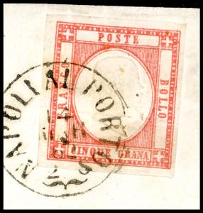 1862 - 5 grana rosso carminio ... 