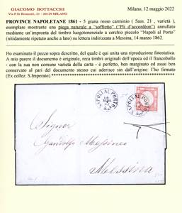 1862 - 5 grana rosso carminio ... 