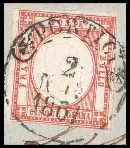 1861 - 5 grana rosso carminio, ... 