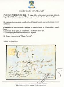 1862 - 20 grana giallo (23), corto ... 