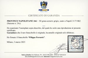 1861 - 50 grana azzurro grigio ... 