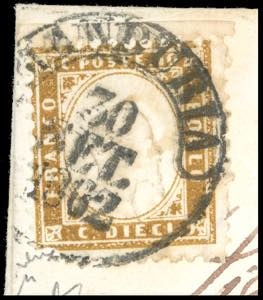 1862 - 10 cent. bruno (Regno 1c), ... 