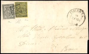1853 - 5 cent. giallo arancio, 10 cent. ... 