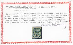 1859 - 20 cent. azzurro (15), ... 