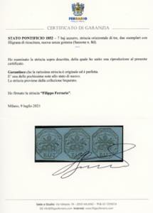 1852 - 7 baj azzurro, striscia ... 