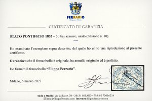 1852 - 50 baj azzurro (10), usato, ... 