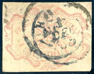 1852 - 1 scudo rosa carminio (11), riparato, ... 