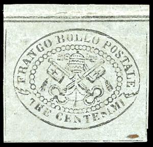 1867 - 3 cent. grigio (15), bordo di foglio ... 