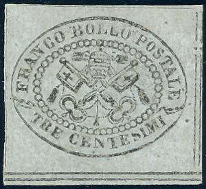 1867 - 3 cent. grigio (15), gomma originale, ... 