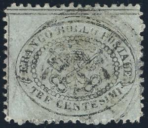 1868 - 3 cent. grigio (24), usato, perfetto. ... 