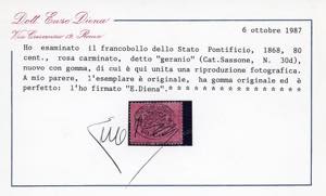 1870 - 80 cent. rosa carminato, ... 