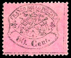 1870 - 80 cent. rosa carminato, Fragolone ... 
