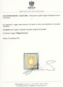 SAGGI - 1864 - 10 baj azzurro e ... 