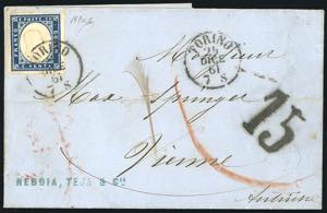 SARDEGNA-AUSTRIA 1861 - 20 cent. azzurro ... 