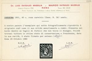 1851 - 40 cent. rosa carminio vivo ... 