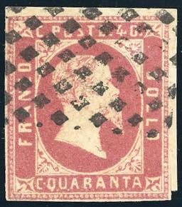 1851 - 40 cent. rosa carminio vivo (3b), ... 